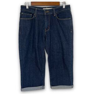 Levi's Women's Dark Wash Mid Rise Classic Cuffed Cropped‎ Denim Jeans Size 8